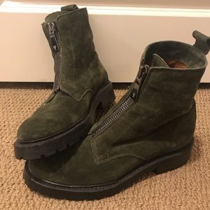 Olive suede Frye boots